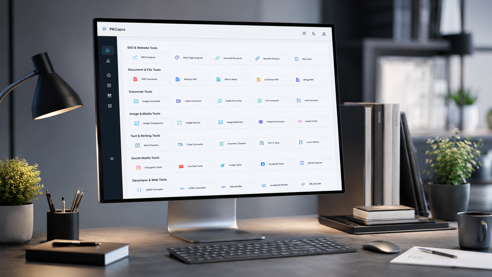PKCapra free online tools platform for SEO, PDF, converters and more