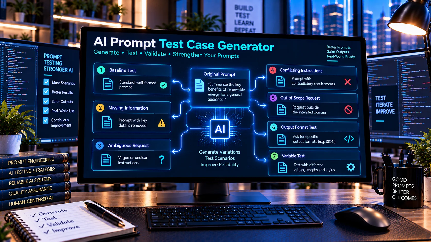 AI Prompt Test Case Generator for structured AI prompt testing