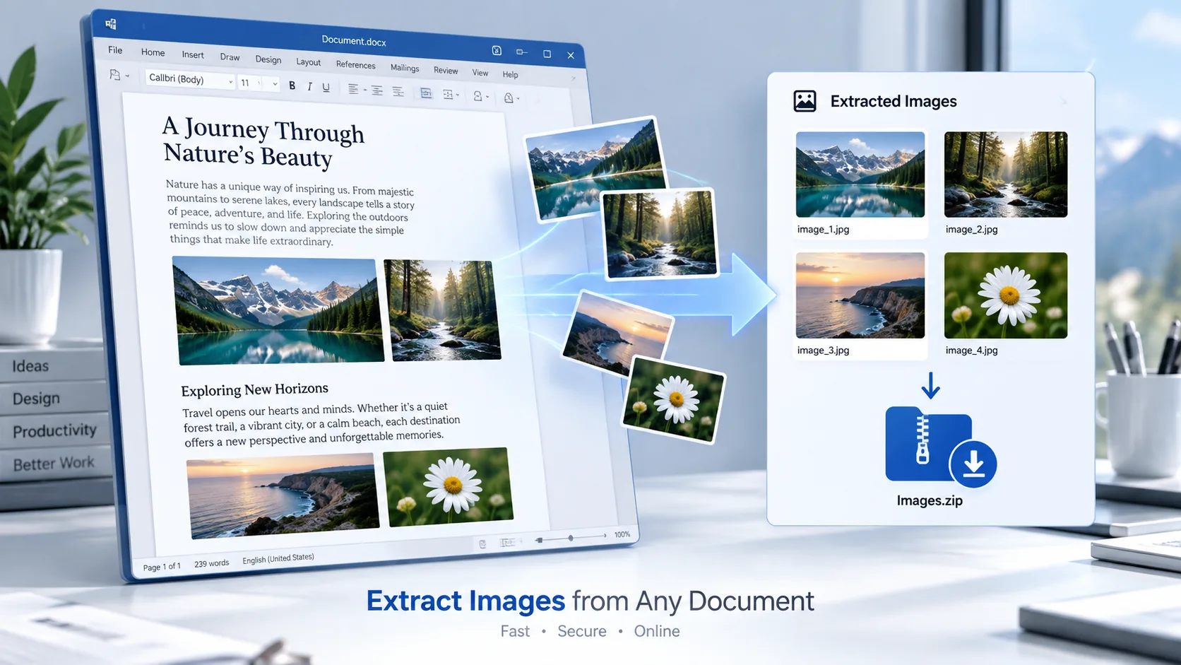 Document Image Extractor for extracting images from DOCX Word files