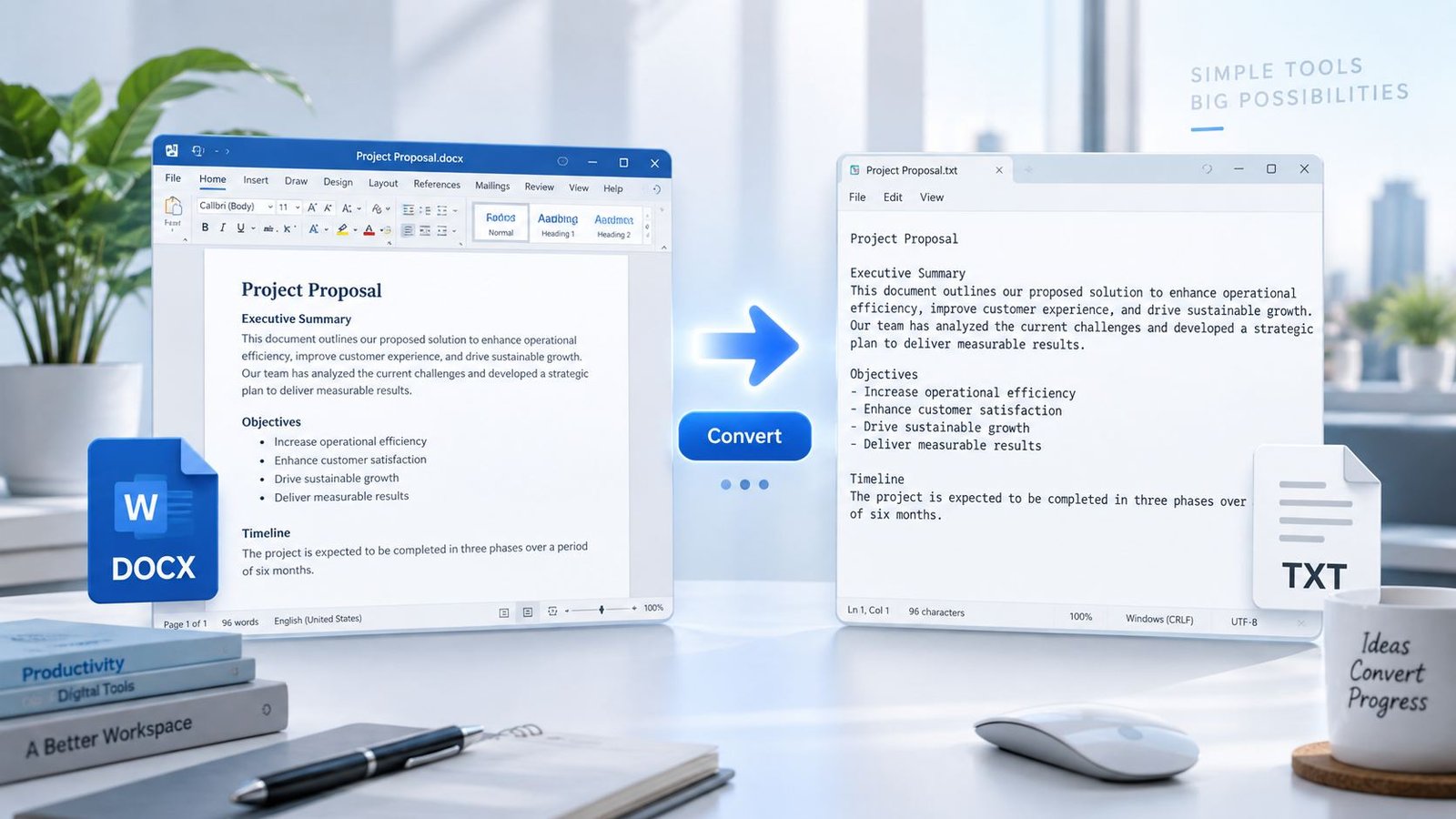 DOCX to TXT Converter online tool