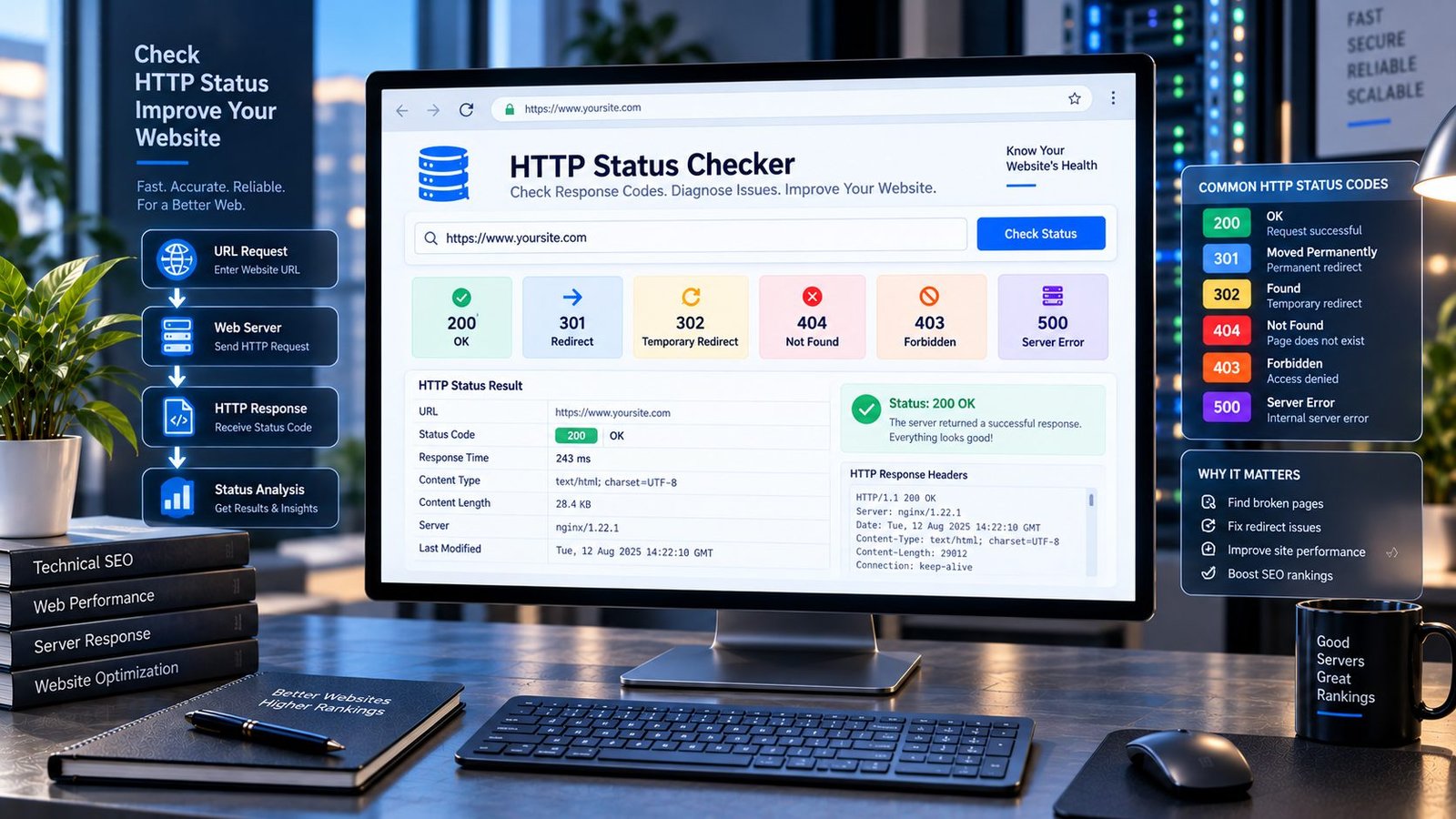 HTTP Status Checker for checking HTTP status codes and URL responses