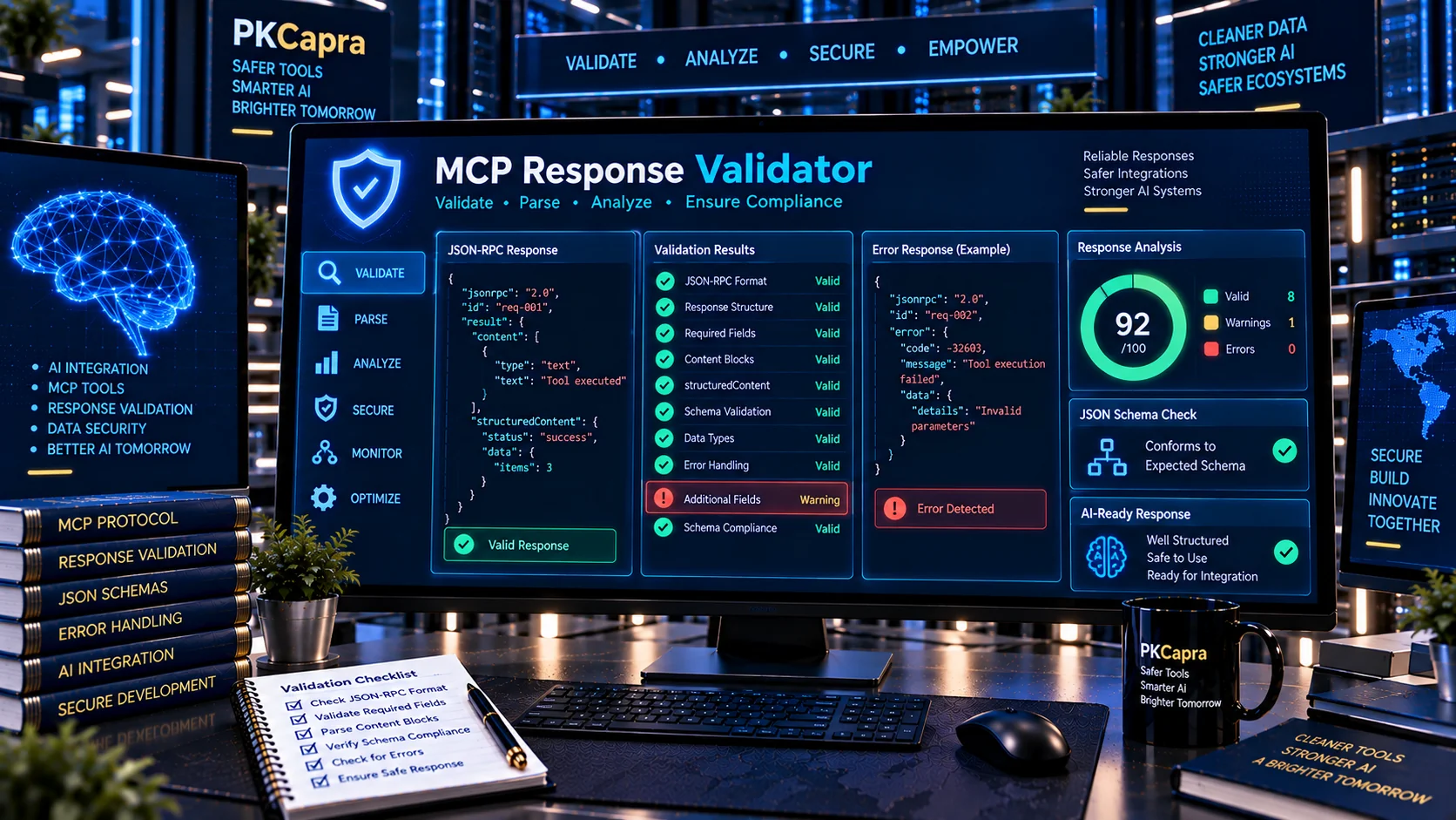 MCP Response Validator checking MCP tool response structure and schema