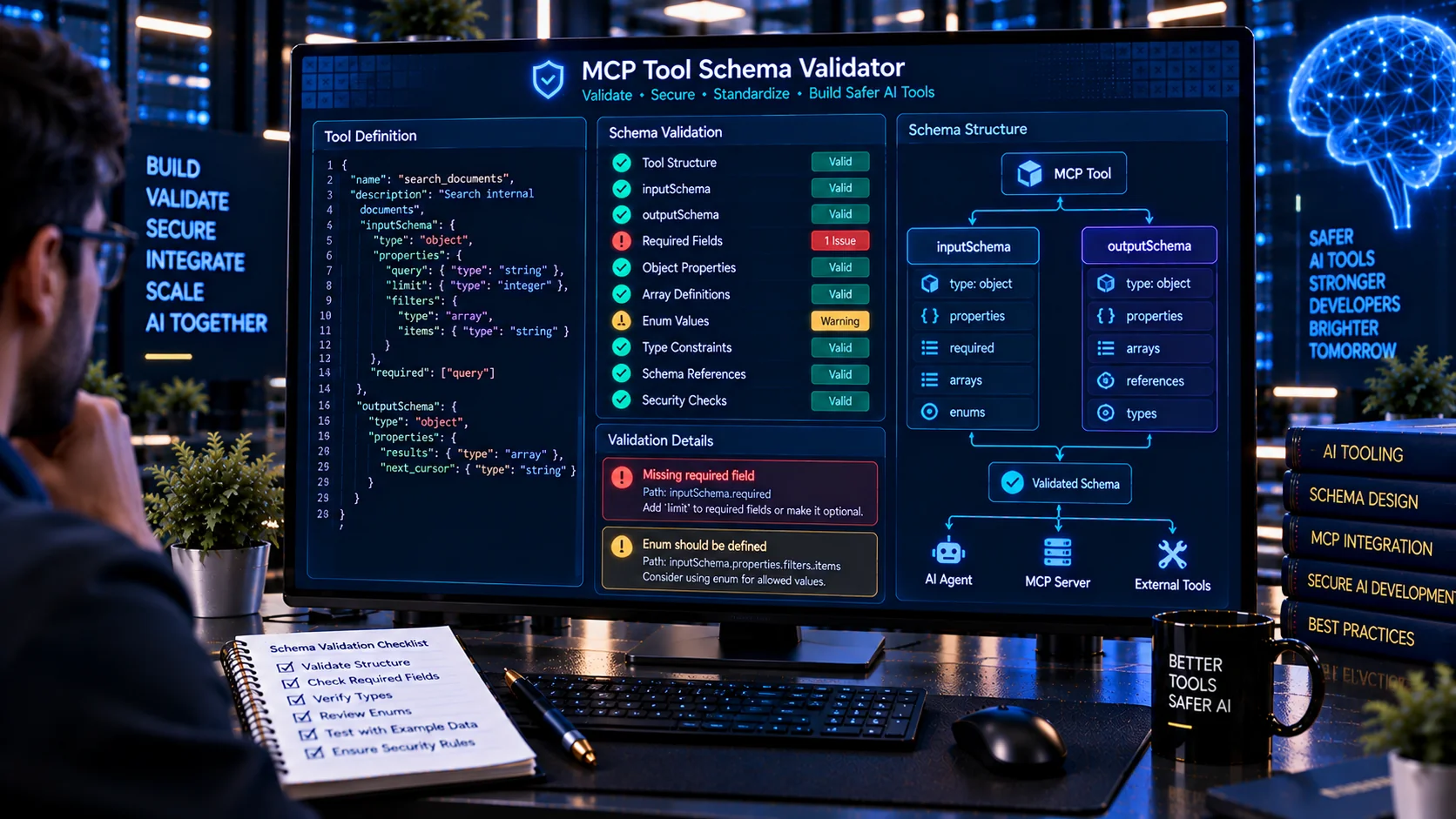 MCP Tool Schema Validator checking JSON Schema definitions