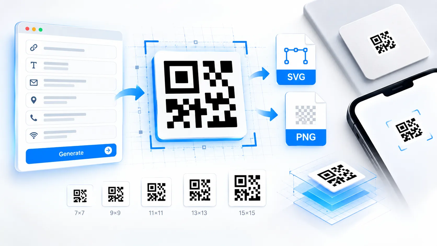Micro QR Code Generator for compact QR symbols