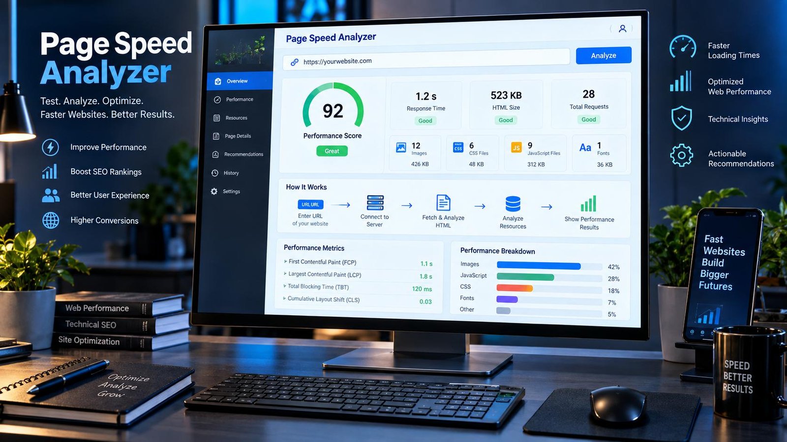 Page Speed Analyzer for checking website speed and page performance