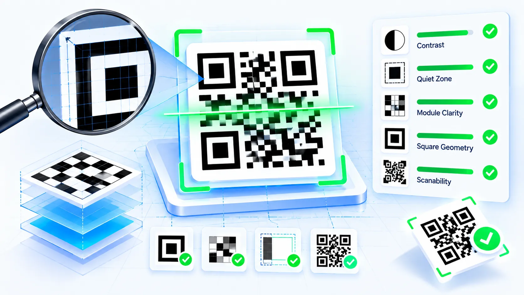QR Readability Checker for testing QR code scanability