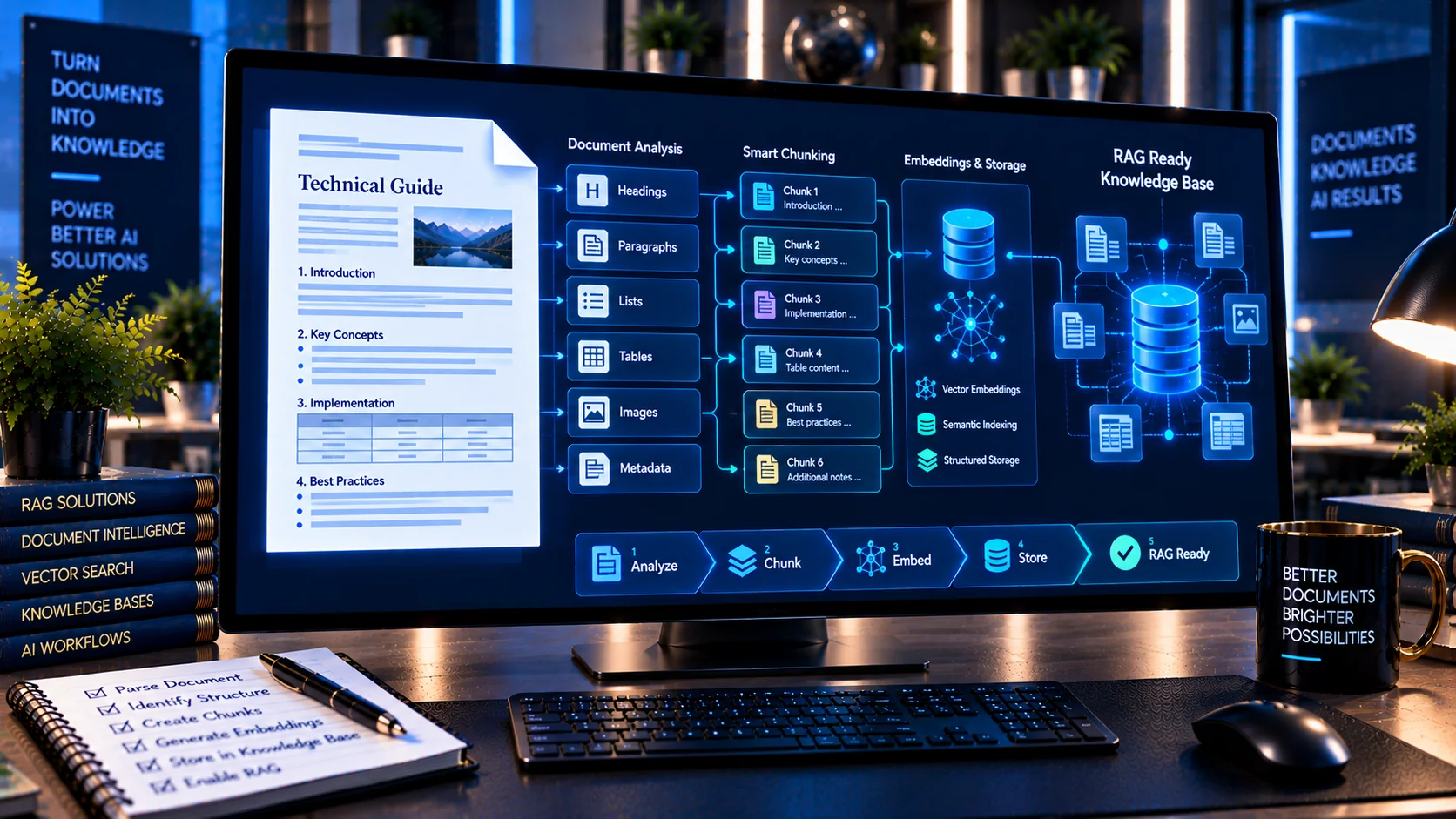 RAG Document Readiness Checker analyzing document structure for retrieval workflows