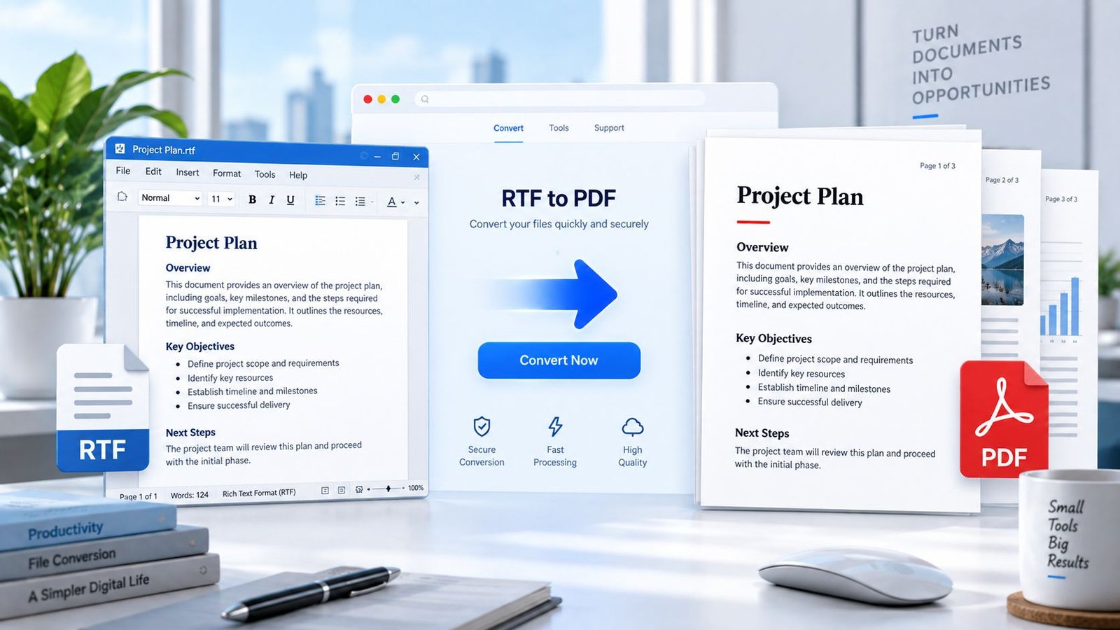 RTF to PDF converter for Rich Text Format documents