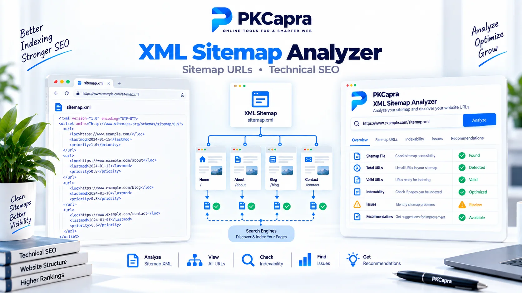 XML Sitemap Analyzer for technical SEO and website URLs
