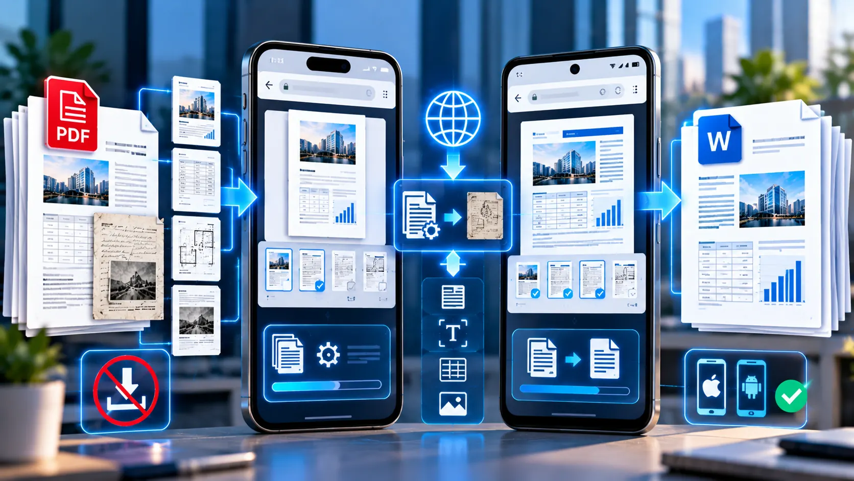 Convert PDF to editable Word document on iPhone and Android without an app
