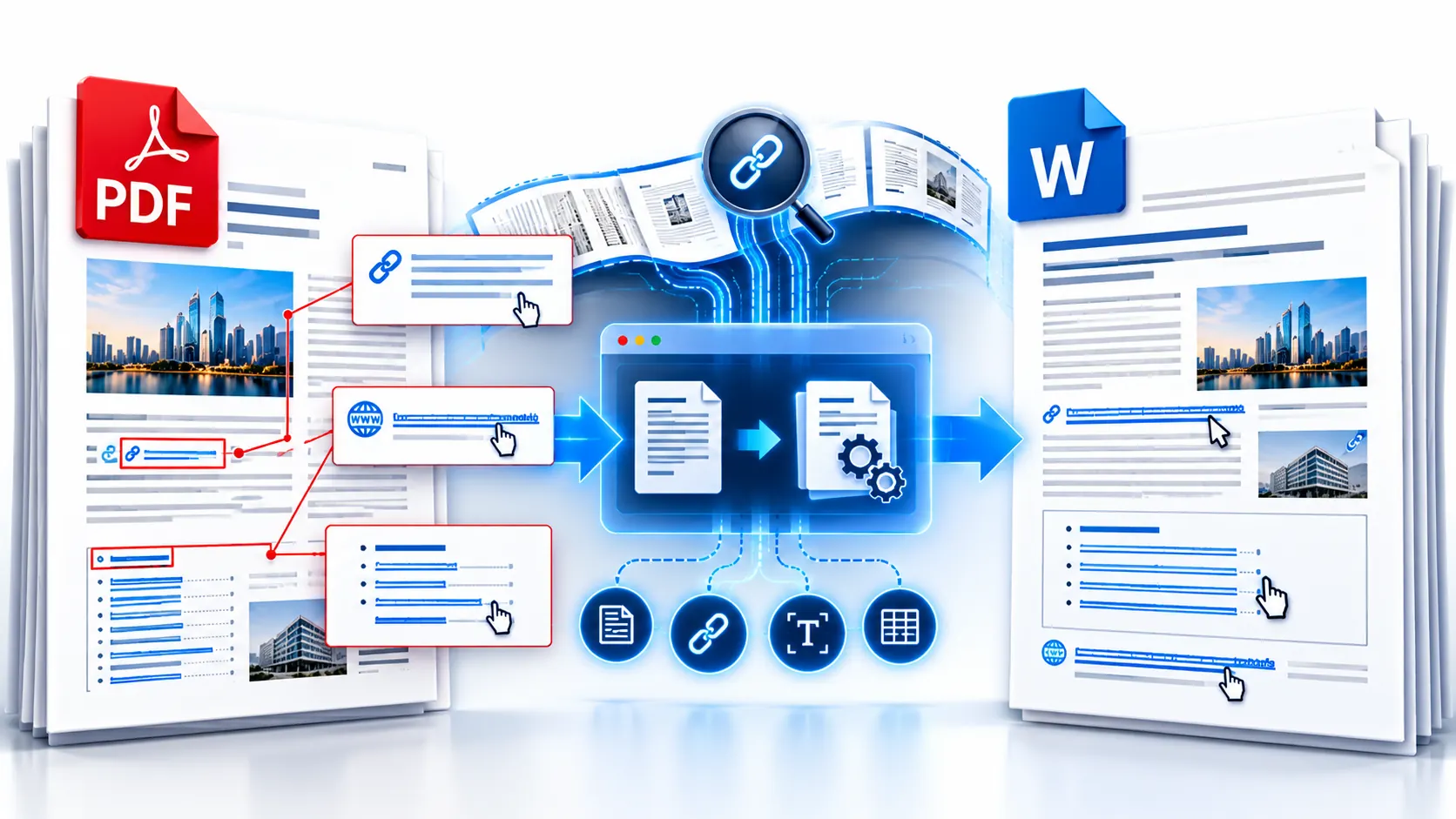 PDF converted to Word while preserving clickable hyperlinks