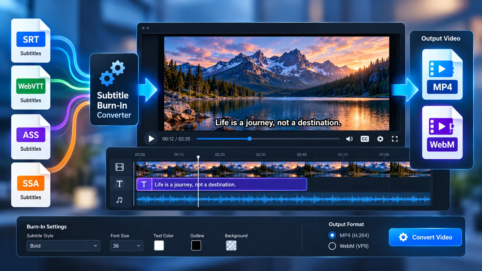 Subtitle Burn-In Video Converter for permanently adding subtitles to video