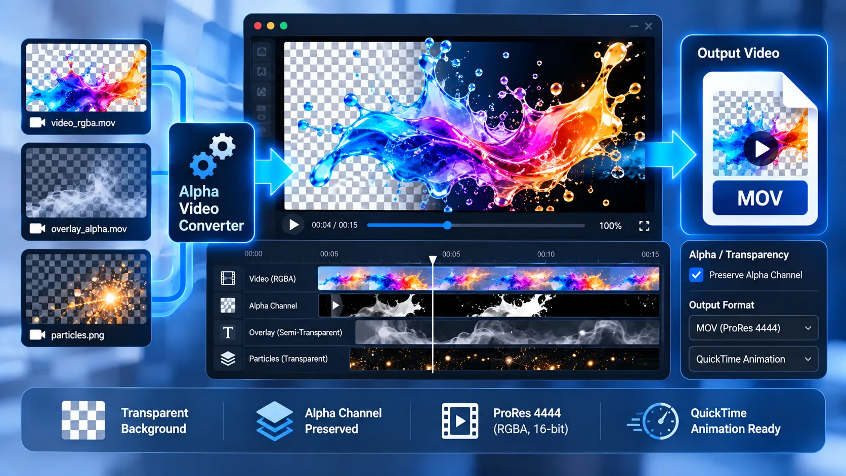 Transparent Alpha Video Converter for preserving video transparency and alpha channels